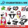 J Skeleton Halloween Svg, Halloween Svg, Halloween Svg Bundle, Horror Svg, Jack Skellington, Jack Skellington Svg, Jack And Sally