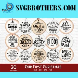 Our First Christmas as mr mrs svg bundle Graphics 21152706 1 1 580x387 1