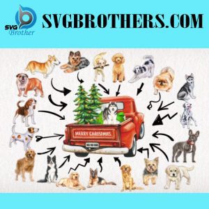 Watercolor Dog in Christmas Truck Set Graphics 20528394 1 580x422 1