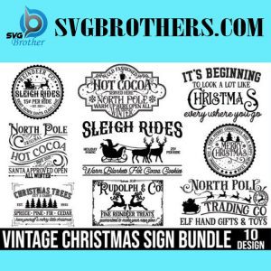 vintage Christmas sign svg bundle Graphics 20641721 1 1 580x386 1