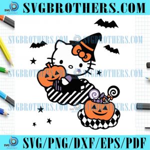 Hello Kitty Witch Trick or Treat Halloween Gift SVG