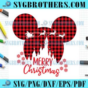 Mickey Christmas Buffalo Check Plaid Logo SVG