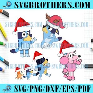 Merry Xmas Santa Blue Bingo Seamless Bundle SVG