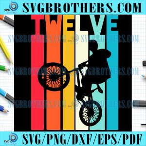 12th BMX Dirt Biking Birthday Boy Gifts Party SVG