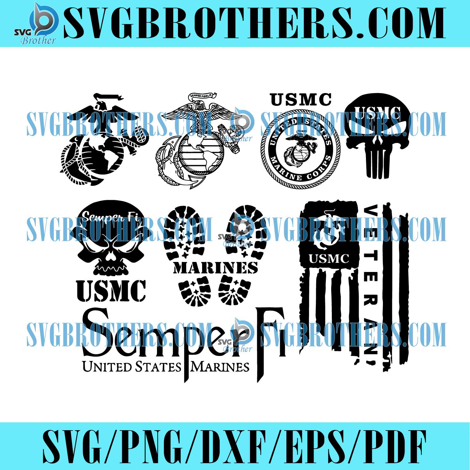 USMC Logo Bundle Svg, Trending Svg, USMC Logo Svg, Marine Corps Svg ...