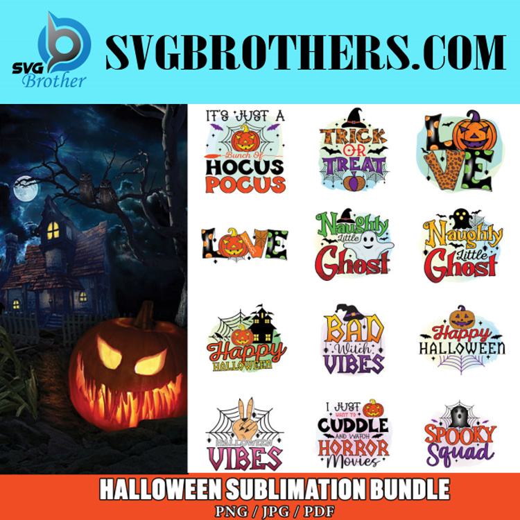 Halloween Sublimation Bundle, Hocus Pocus, Halloween Vibes, Spooky Vibes, Naughty Ghost, Little Ghost, Spooky Squad, Trick Or Treat