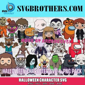 Halloween Characters Svg Bundle, Halloween Svg, Horror Movies Svg, Scream Svg, Chucky Svg, Jason Voorhees Png, Pumpkin Svg