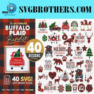 40 Buffalo Plaid Christmas Svg Bundle 1