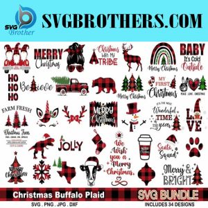 Christmas Buffalo Plaid Svg Bundle