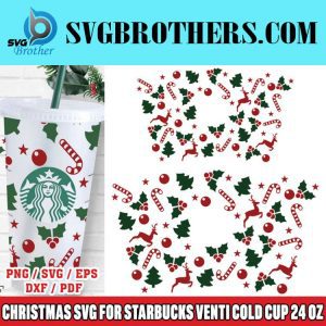 Christmas Svg for Starbucks Venti Cold Cup 24 Oz