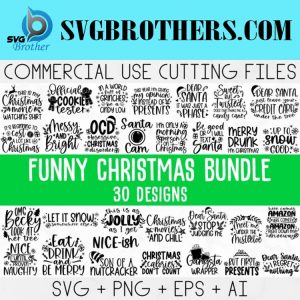 Funny Christmas Quotes Svg Bundle 30 Designs 1