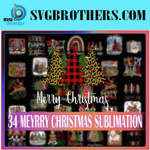 Merry Christmas Png Sublimation Bundle 34 Designs 1