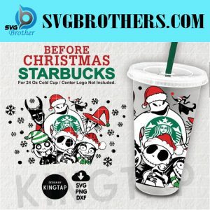 Nightmare Before Christmas Starbucks Cup Full Wrap Svg