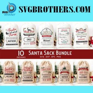 Santa Sack svg bundle Graphics 20018483 1 1 580x387 1
