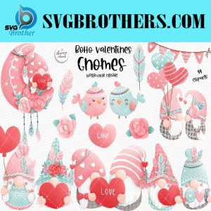 Boho Valentines Gnome clipart Graphics 21143887 1 1