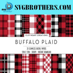 Buffalo Plaid Seamless Digital Papers Graphics 19337803 1 1