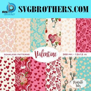 Valentines Day Seamless Patterns Graphics 8263659 1 1