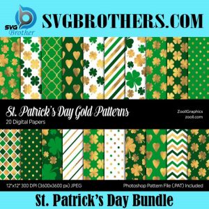 St Patricks Day Gold Digital Papers Graphics 9392957 1
