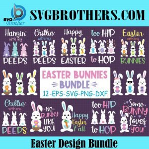 Easter Bunnies Bundle Graphics 1
