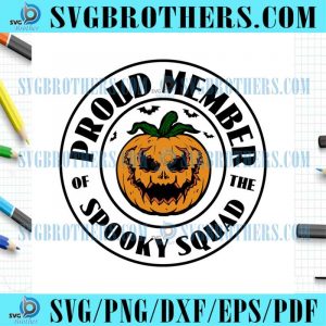Halloween Pumpkin Spooky Squad Logo SVG
