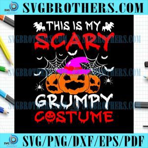 This Is My Scary Grumpy Costume Pumpkin Logo SVG