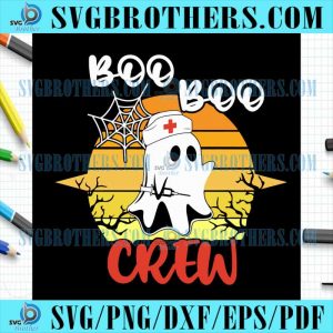 Boo Boo Crew Nurse Ghost Halloween SVG