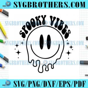 Retro Cute Ghost Halloween Spooky Vibes SVG
