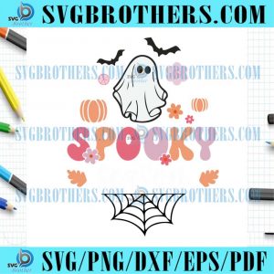 Ghost Spooky Season Halloween Spider Web SVG