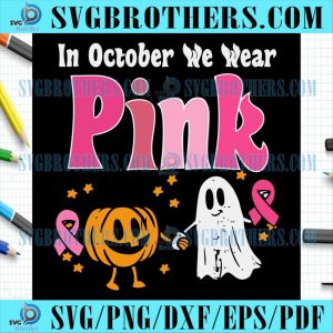 We Wear Pink Groovy Retro Breast Cancer SVG