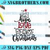 Joy Hope Love Peace Buffalo Plaid Christmas Tree SVG
