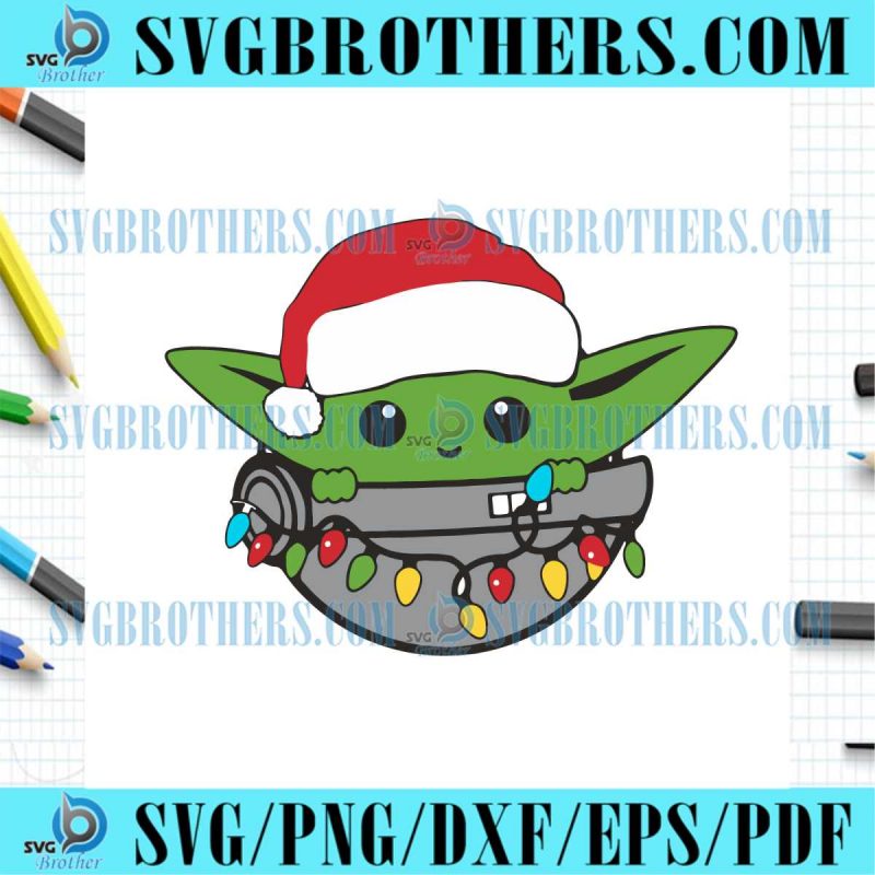 Christmas Santa Baby Yoda Light String SVG