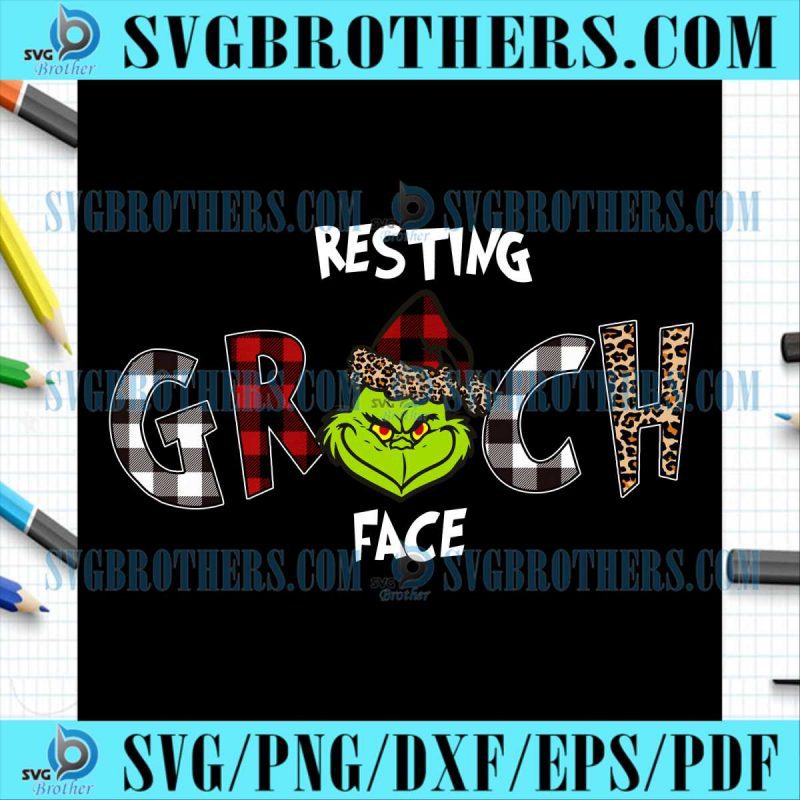 Resting Grinch Face Christmas Santa Claus PNG