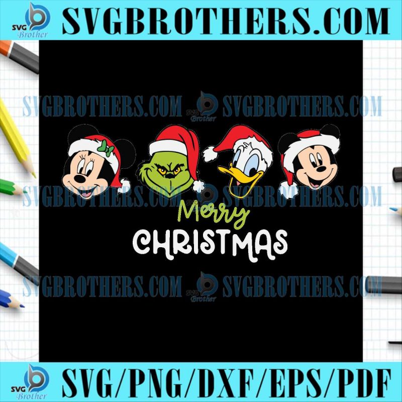 Mickey Friends And Grinch Christmas SVG