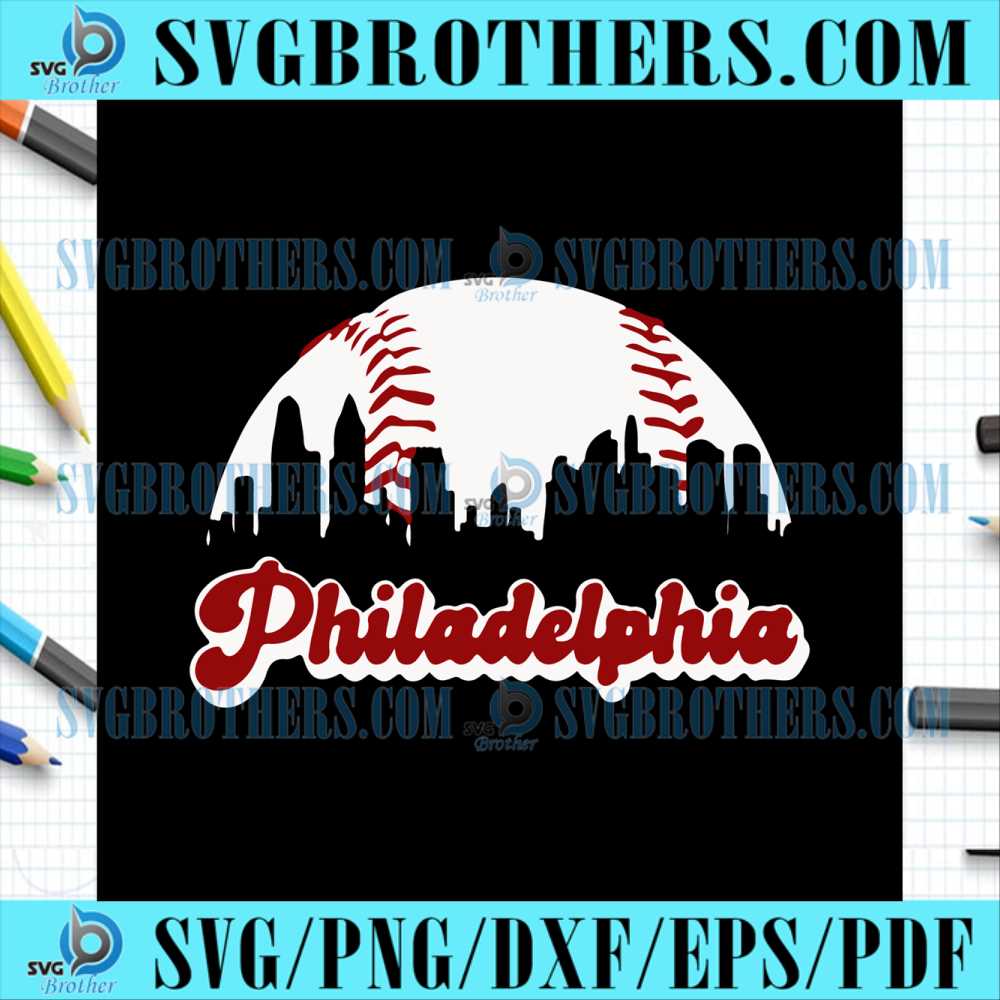 Baseball Skyline Philly City Philadelphia SVG