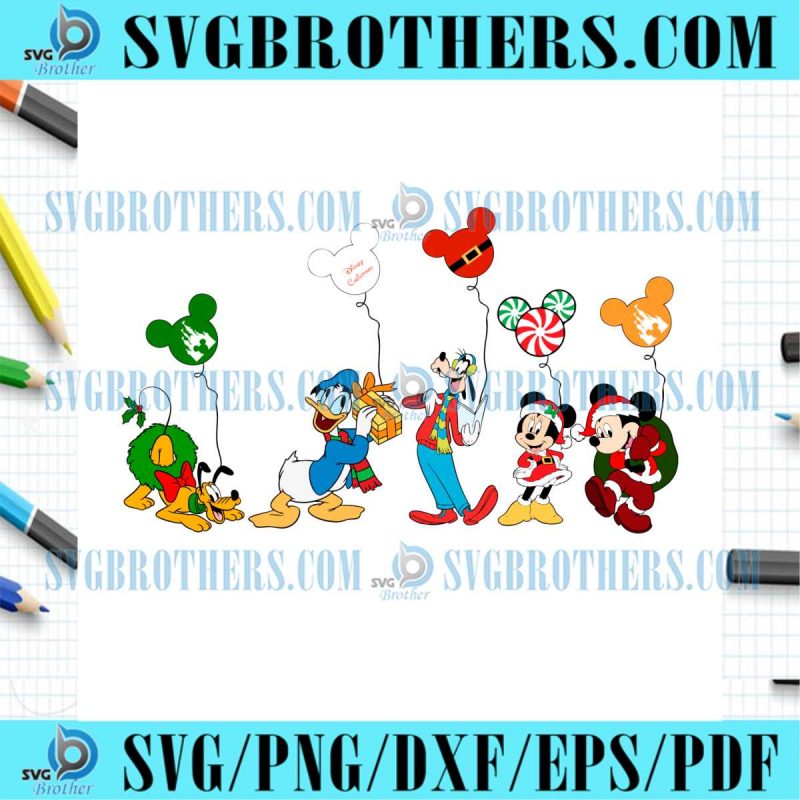 Mickey and Friend Xmas Vacation Gift SVG