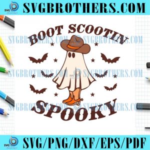 Retro Western Halloween Scootin Spooky SVG