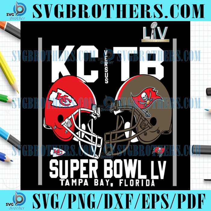 Super Bowl LV Football Helmet Chiefs Vs Buccaneers Svg