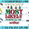 Christmas Tree Light String Wine Drink Gift SVG