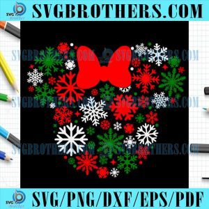Minnie Head Snowflakes Merry Christmas SVG