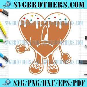Bad Bunny Xmas Sad Heart Gingerbread SVG