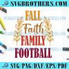 Fall Faith Family Football Leaf Svg