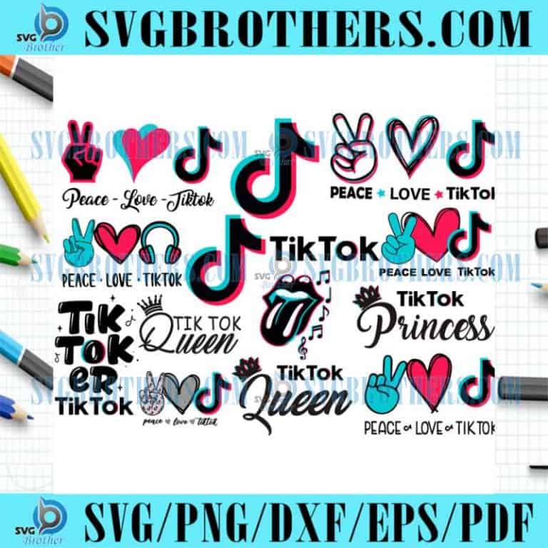 Peace Love Tiktok Logos Svg Bundle