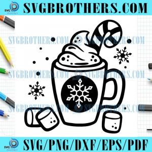 christmas-cute-hot-chocolate-marshmallows-logo-svg