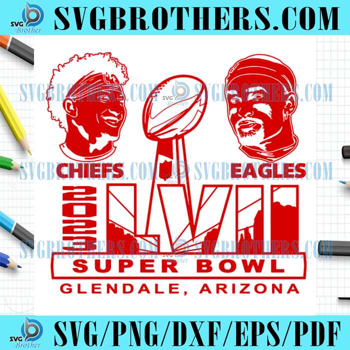 Chiefs Eagles Football Super Bowl LVII 2023 SVG