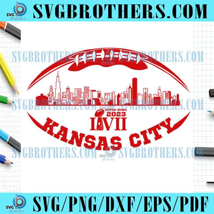 KC Chiefs Skyline Superbowl LVII 2023 SVG