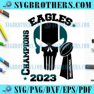 Eagles Skull Football Champions 2023 SVG