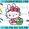 Cute Easter Day Hello Kitty Eggs Basket SVG