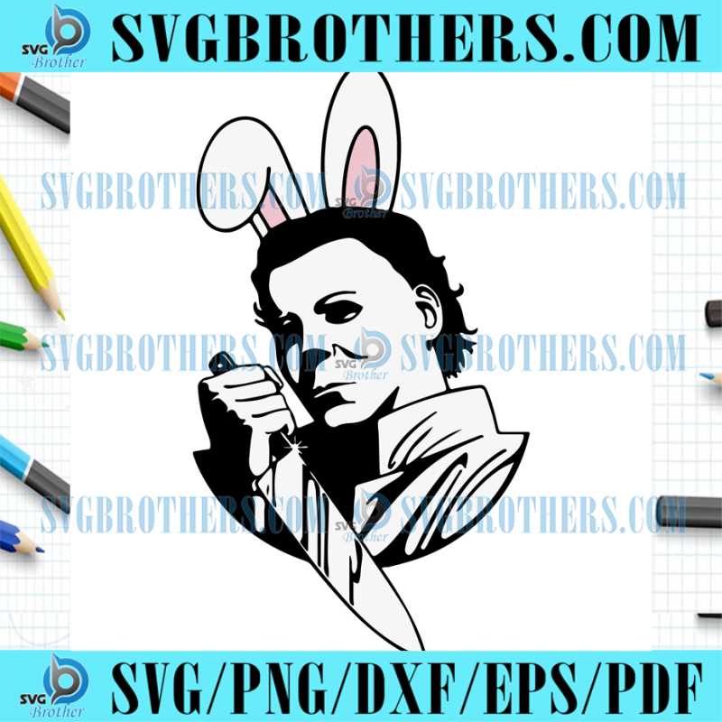 Funny Michael Myers Easter Bunny SVG