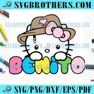 Cute Hello Kitty Benito Easter Logo SVG