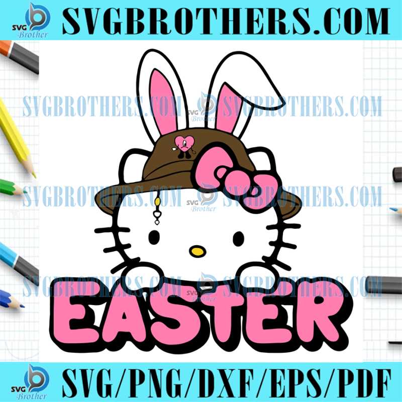 Easter Hello Kitty Bad Bunny Bucket Hat SVG
